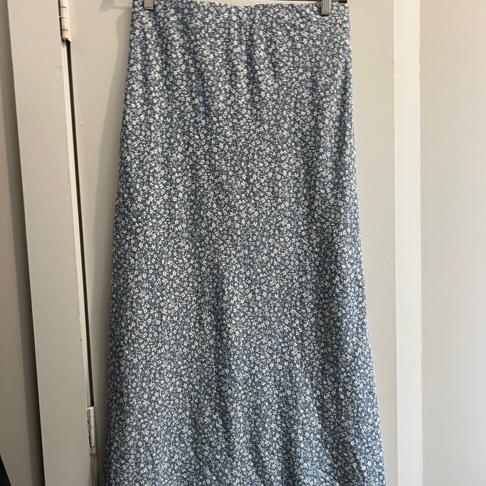 Altar'd State Blue and White Floral Maxi Skirt